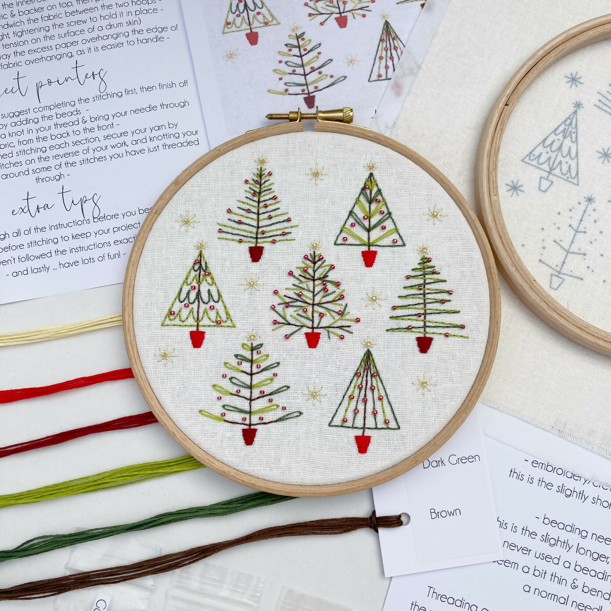 Holiday Christmas Tree Embroidery Kits