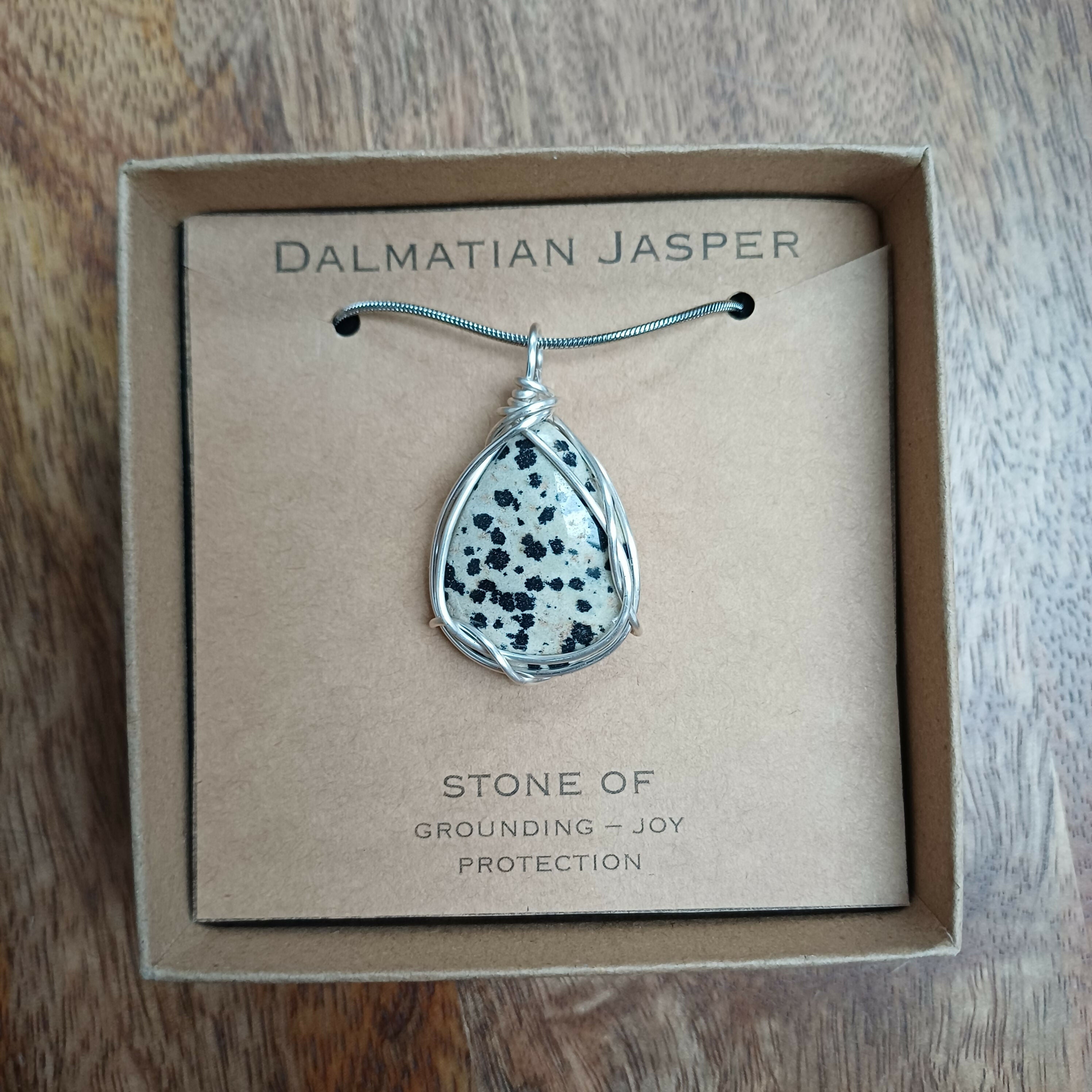 Dalmatian Jasper Wire Wrapped Pendant
