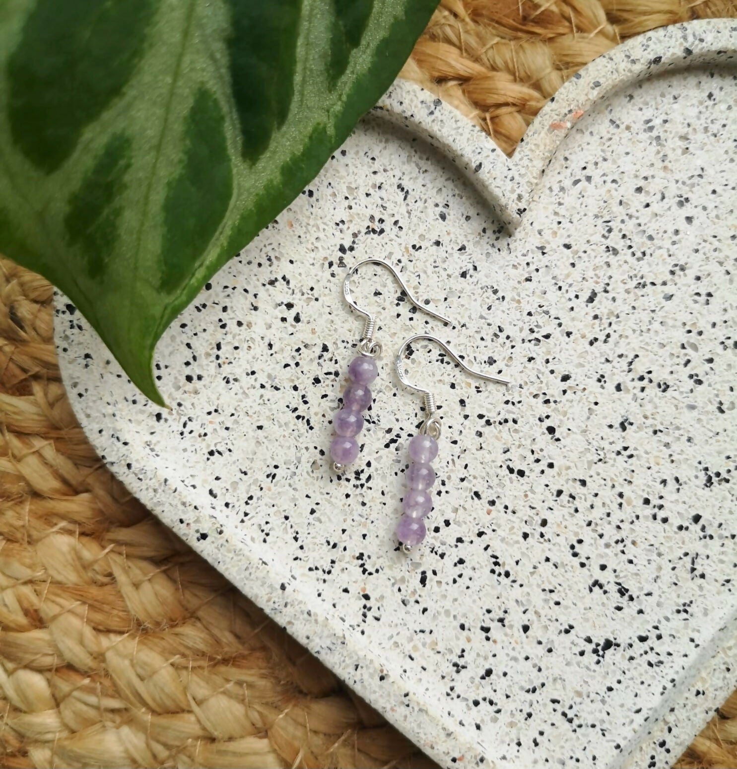 Sterling Silver Amethyst Dangle Earrings