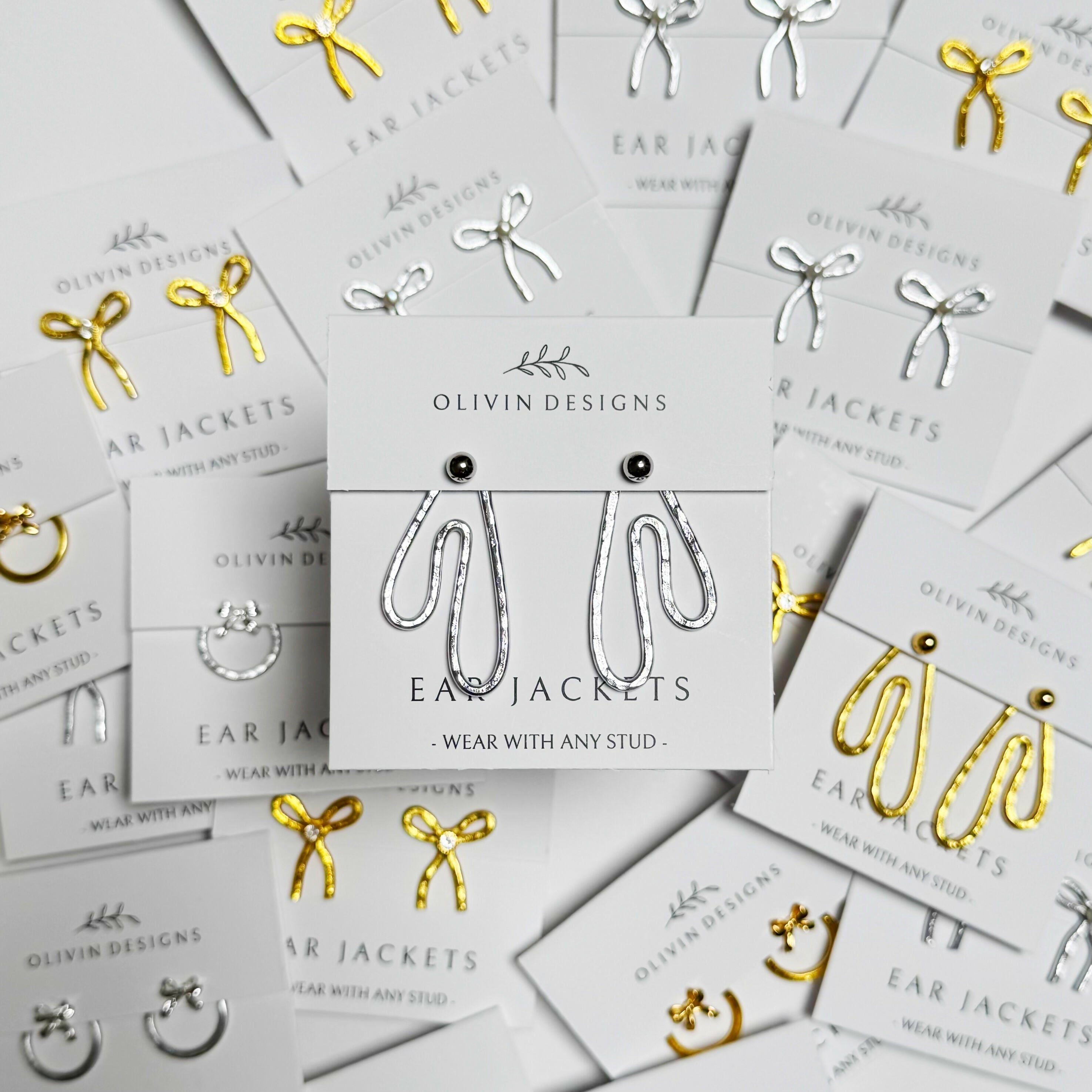 Drip Earring Jackets: Matched with Sterling Silver or 18K Gold Plated Studs