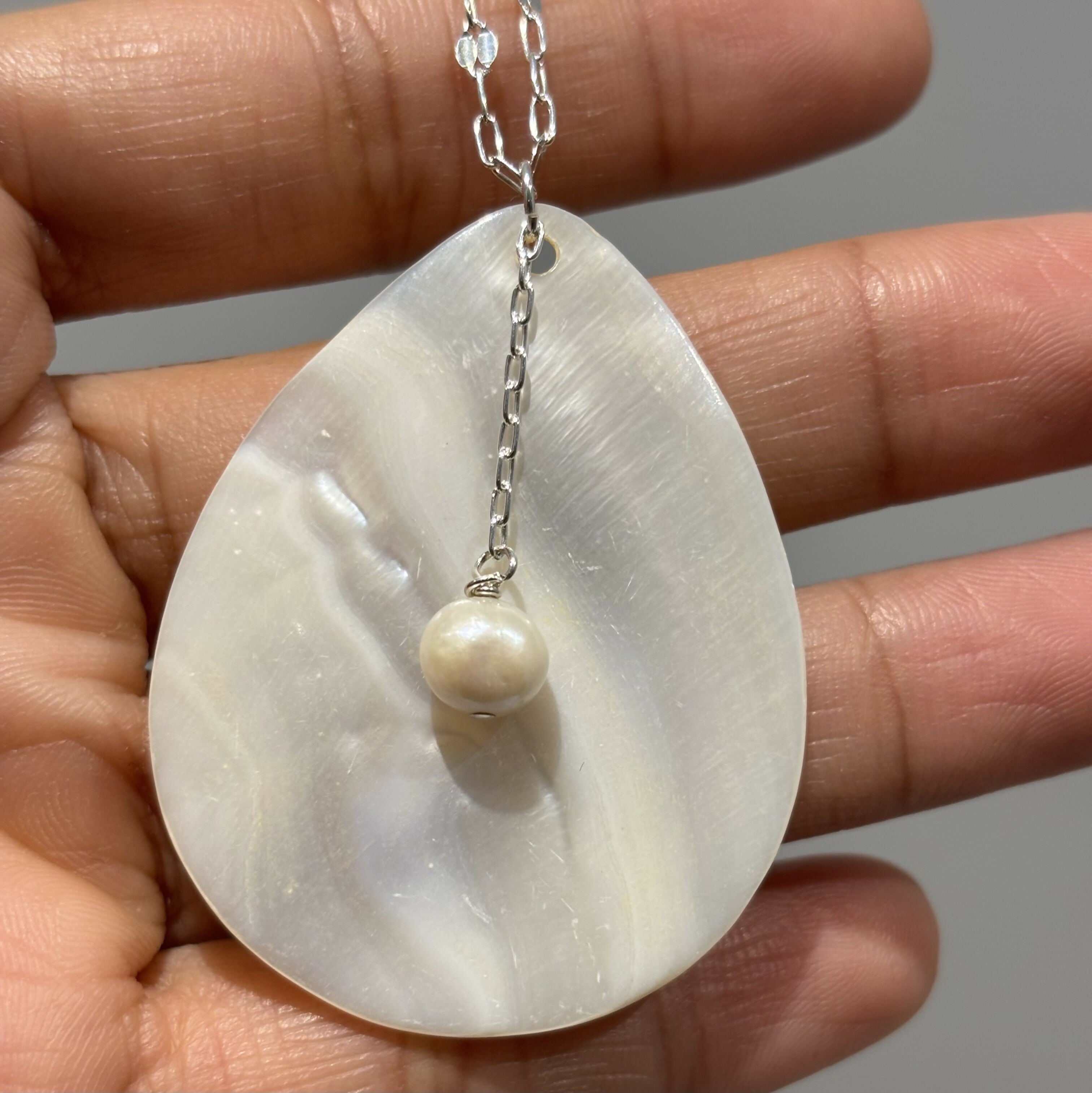 Sterling Silver Shell & Freshwater Pearl