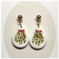 Polymer Clay Earrings With Gold Plated Fastenings