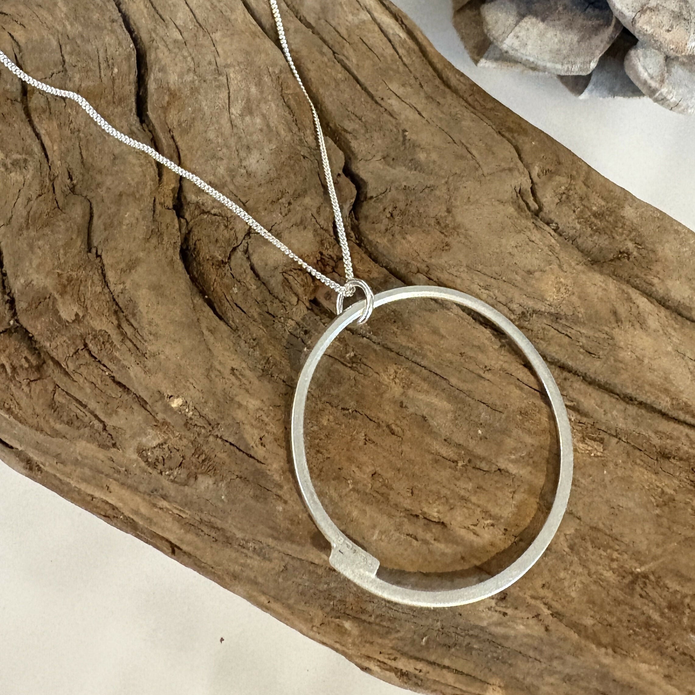 Sterling Silver Circle Pendant Necklace