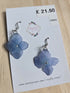 Stainless Steel Real Hydrangea Dangle Earrings