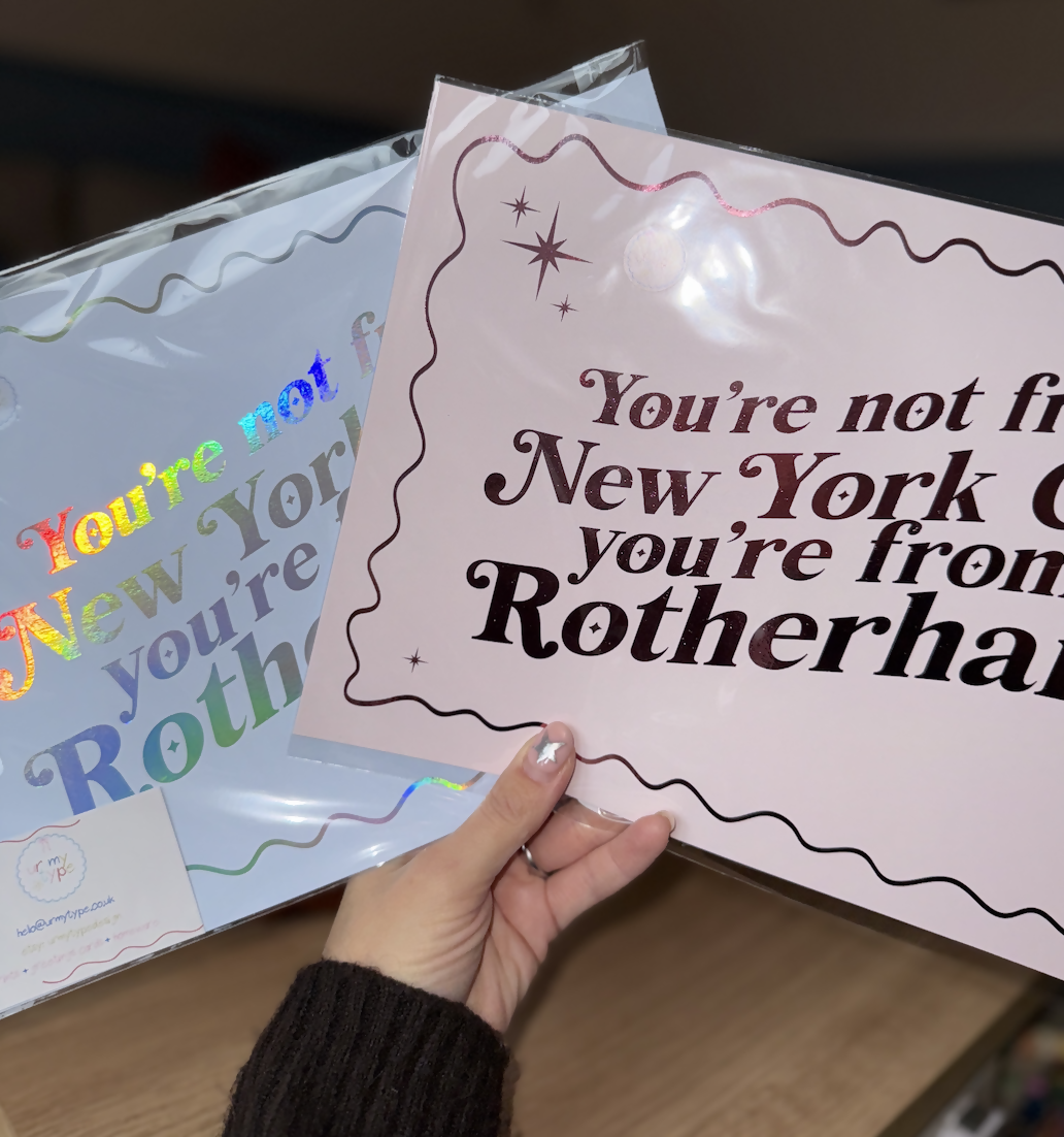 You're Not From New York City Hot Foil Lyric Print