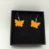 Sunflower Yellow Enamel Butterfly Earrings