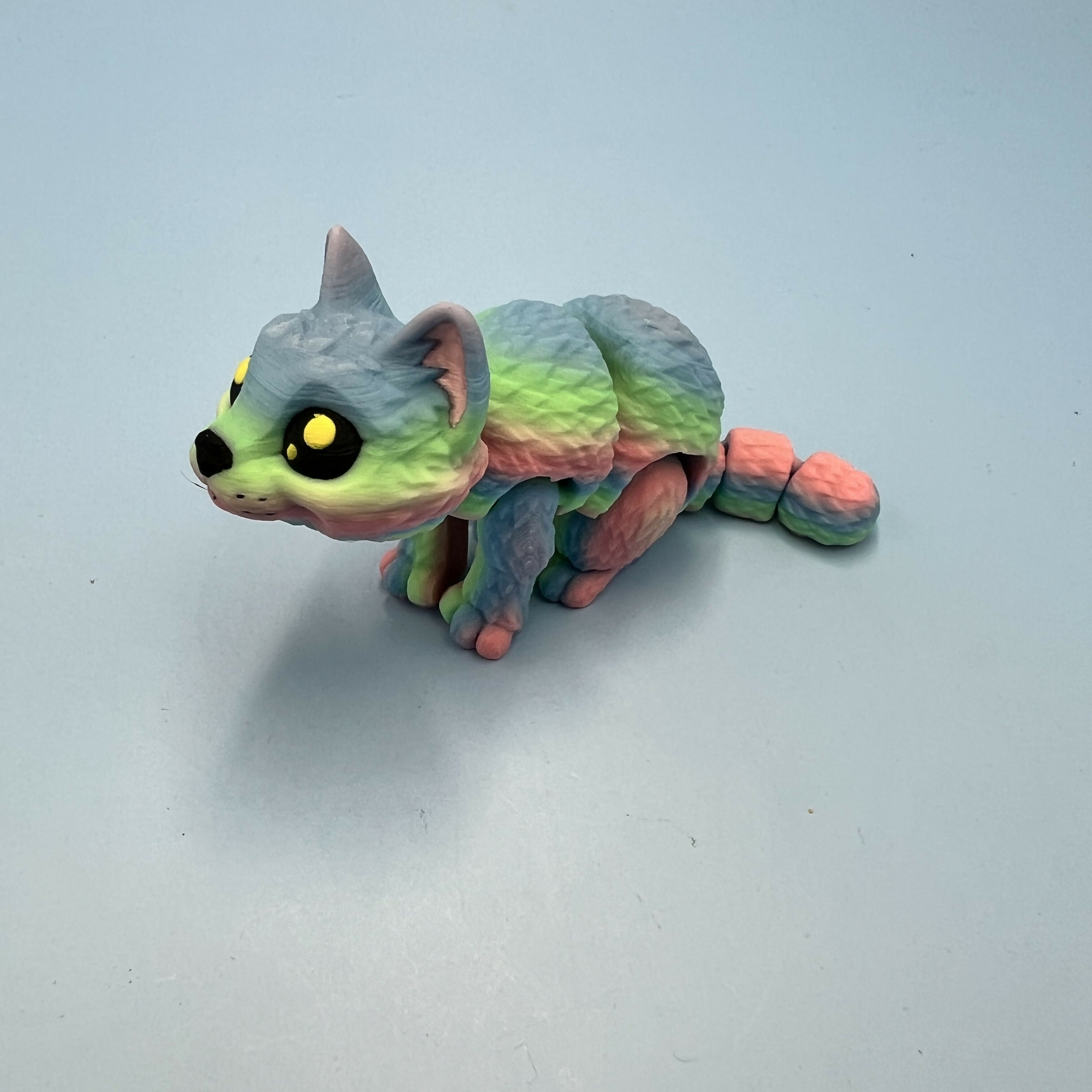 3D Printed SMALL: Articulated Sensory Fidget Animals friends Cats 10.5cm