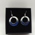 White and Dark Blue Enamel Hoop Earrings