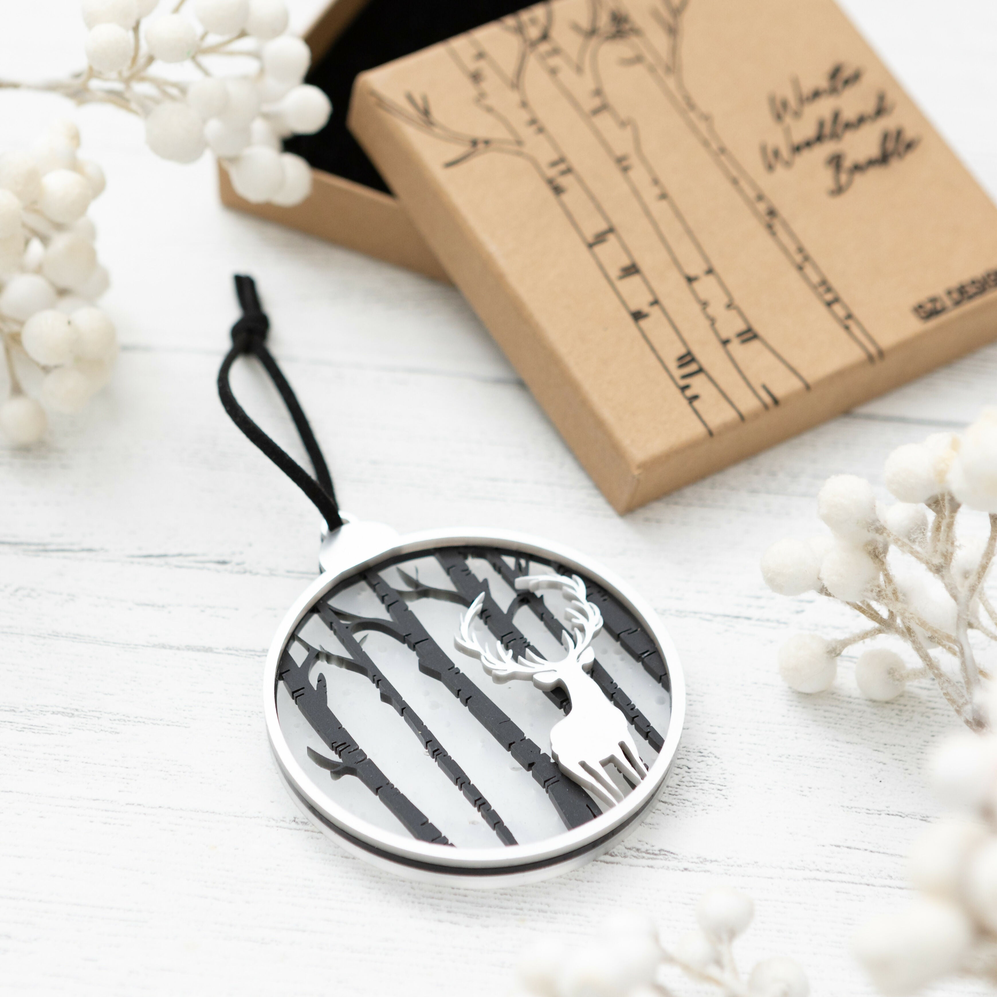Stag Winter Woodland Bauble