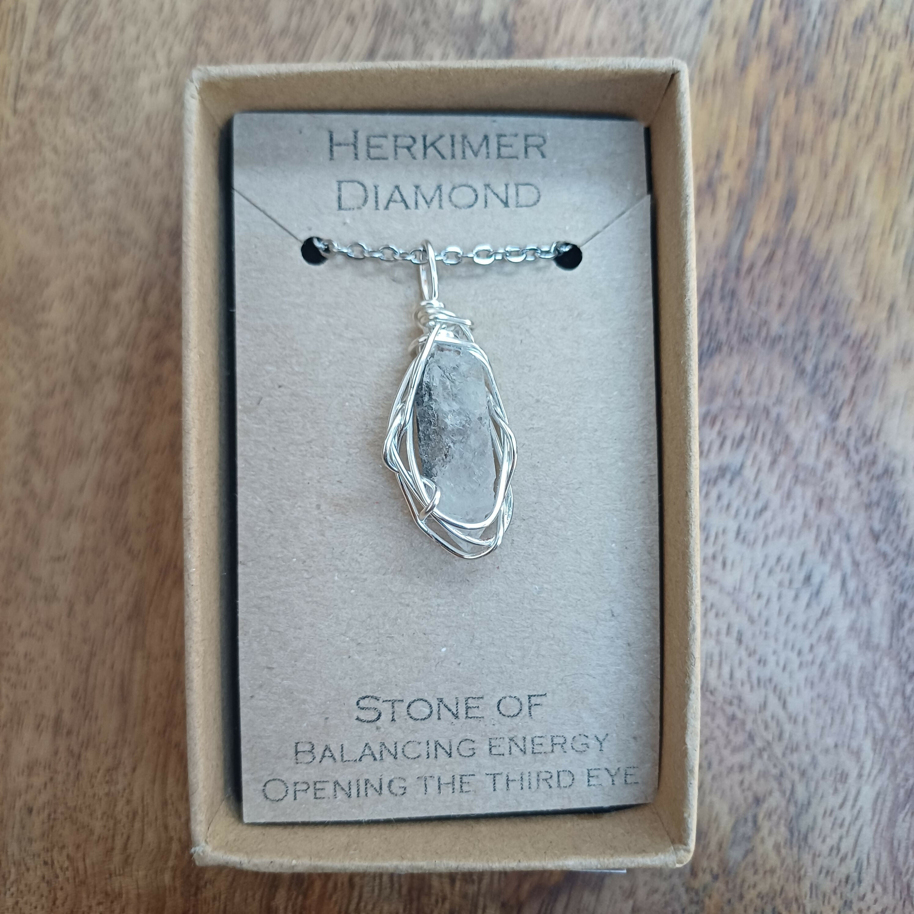 Herkimer Diamond Wire Wrapped Pendant