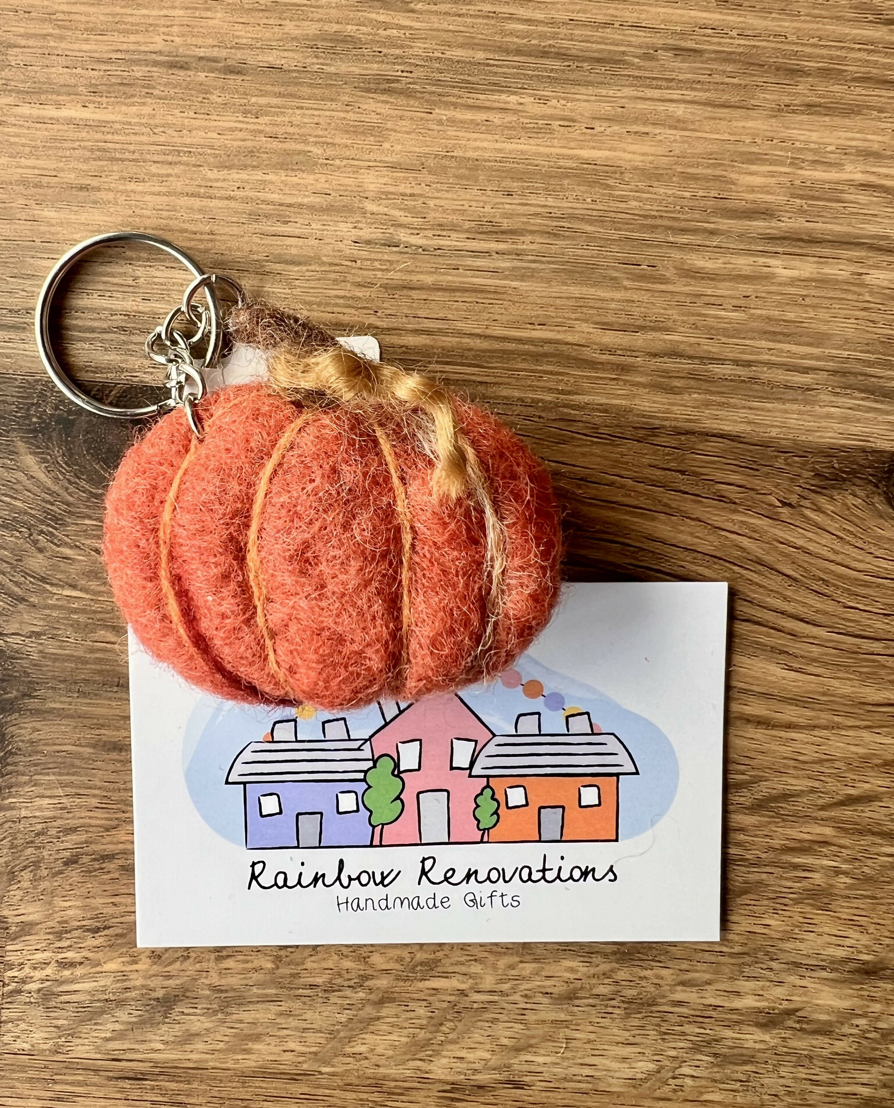 Felted Pumpkin Keyring