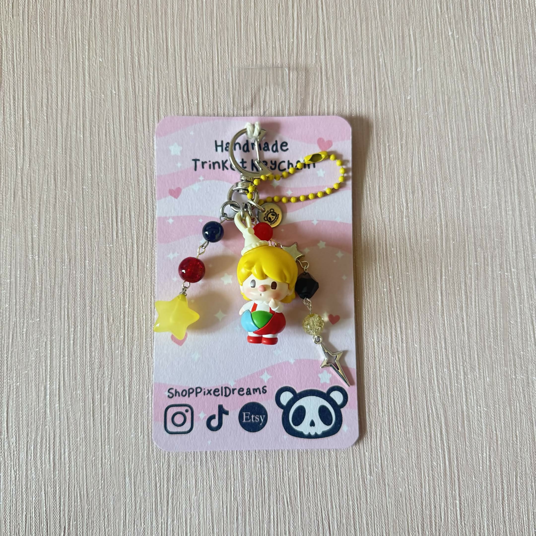 Baby Clown Bean Toy Figure Trinket Keychain