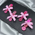 Pink Button Bow Hairclips