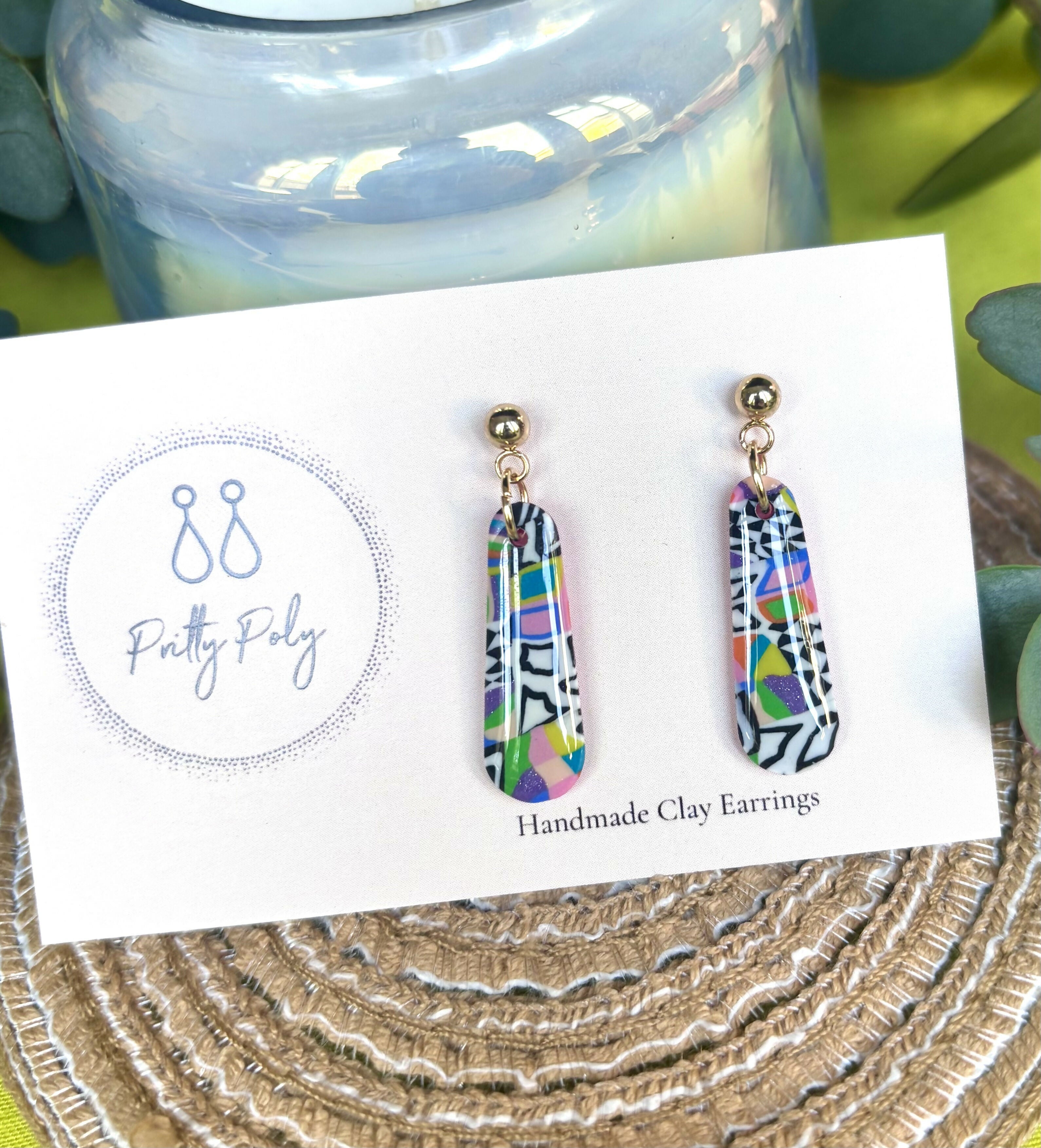 Funky Pattern Collection - Small Dangles Polymer Clay Earrings