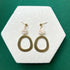 Nia White Stone Marble Effect Polymer Clay & Brass Statement Earrings