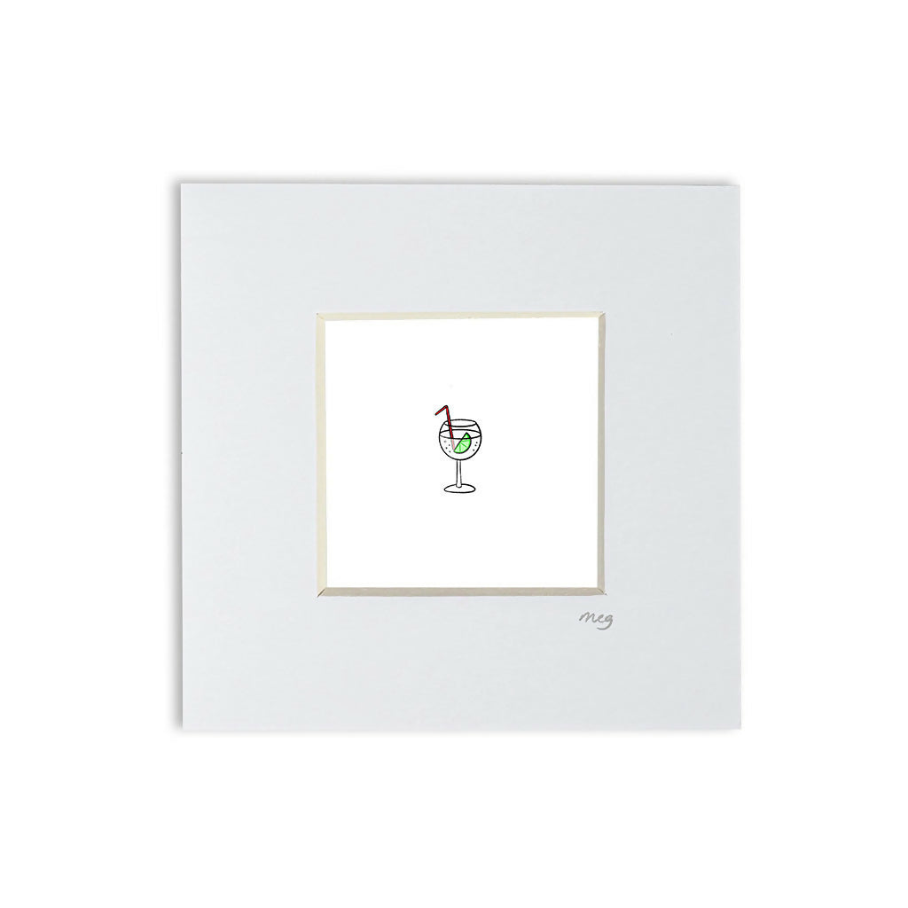 Gin 4x4" Mounted Mini Print
