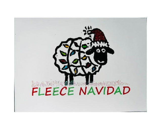 Handprinted Fleece Navidad Card