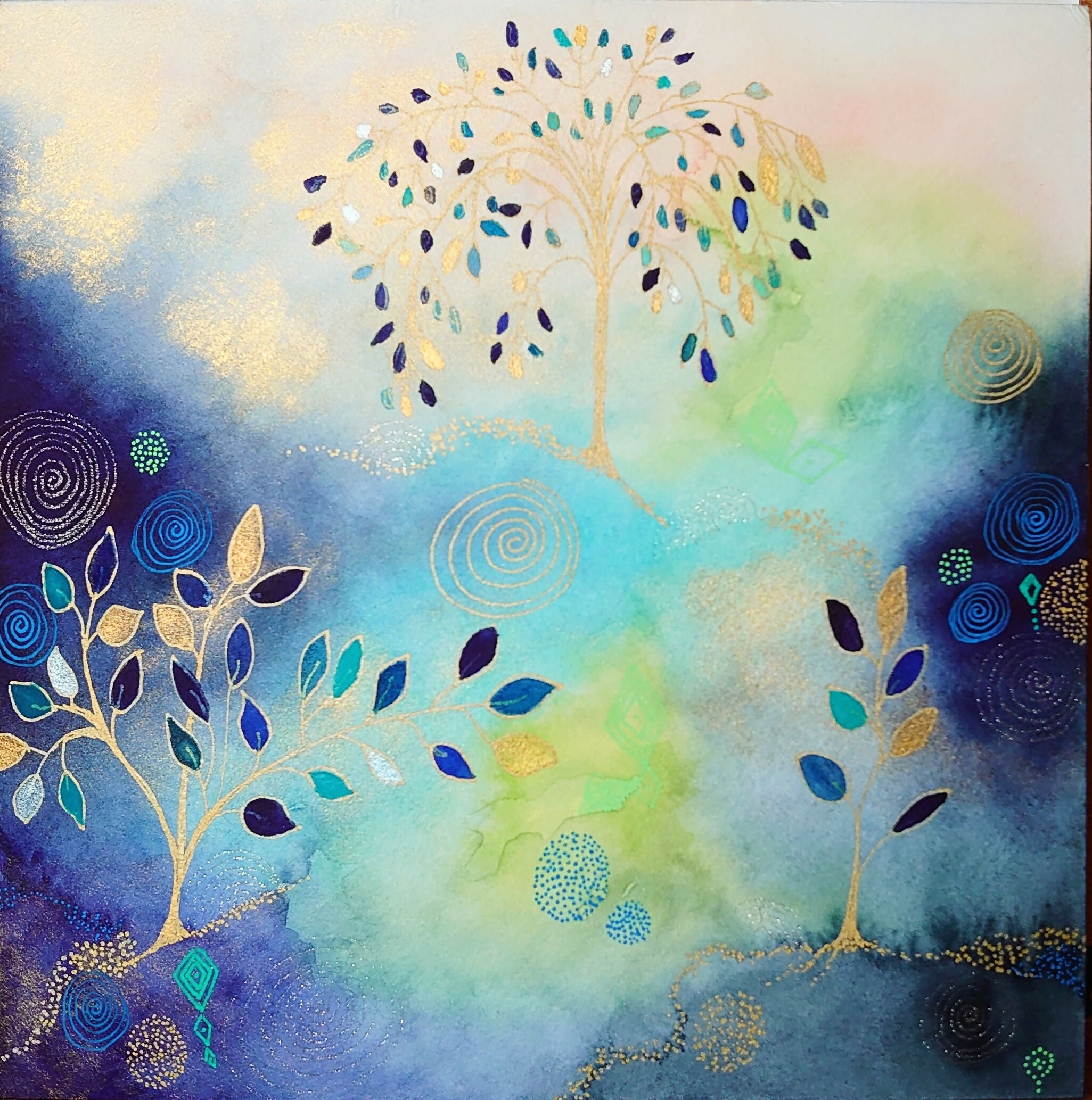 'Ethereal Woodland Glade' Original Mixed Media Painting