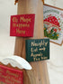 30cm Red Handmade, Free Standing Painted Wooden Bell Shaped Topped Toadstool Elf House With Double Snow - Whimsical Woodland Ornament & Holiday Keepsake