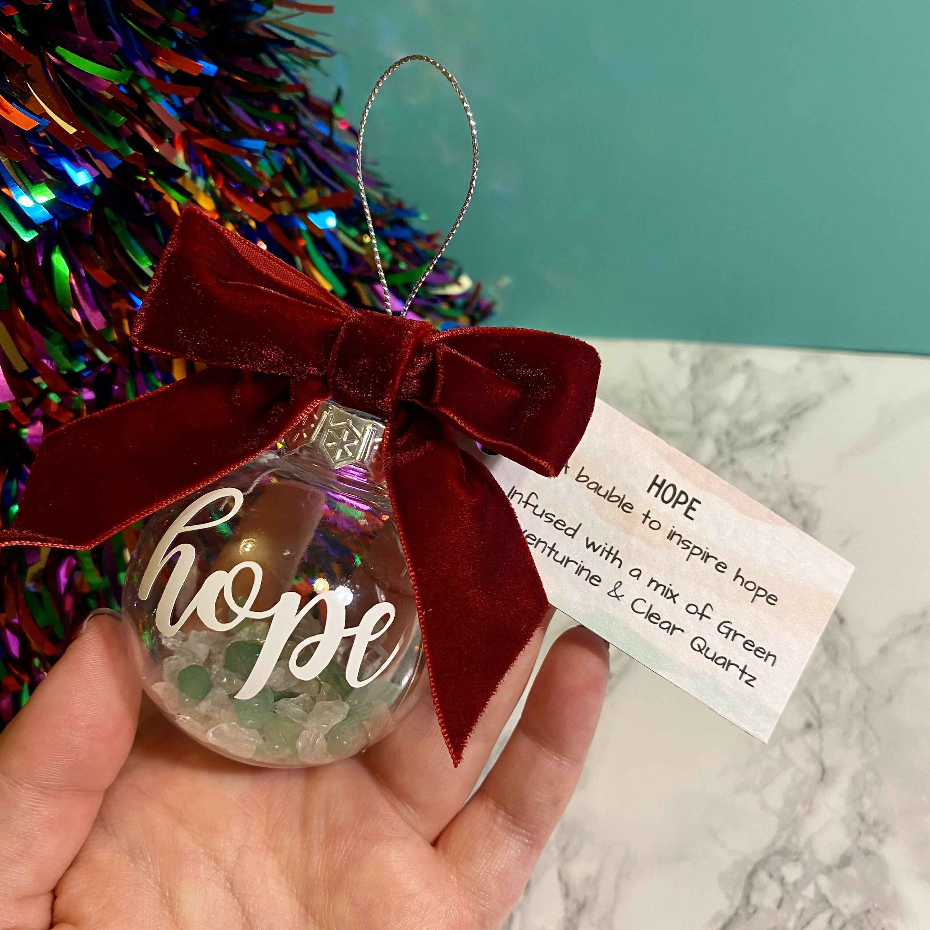 Crystal Infused Christmas Bauble - Hope