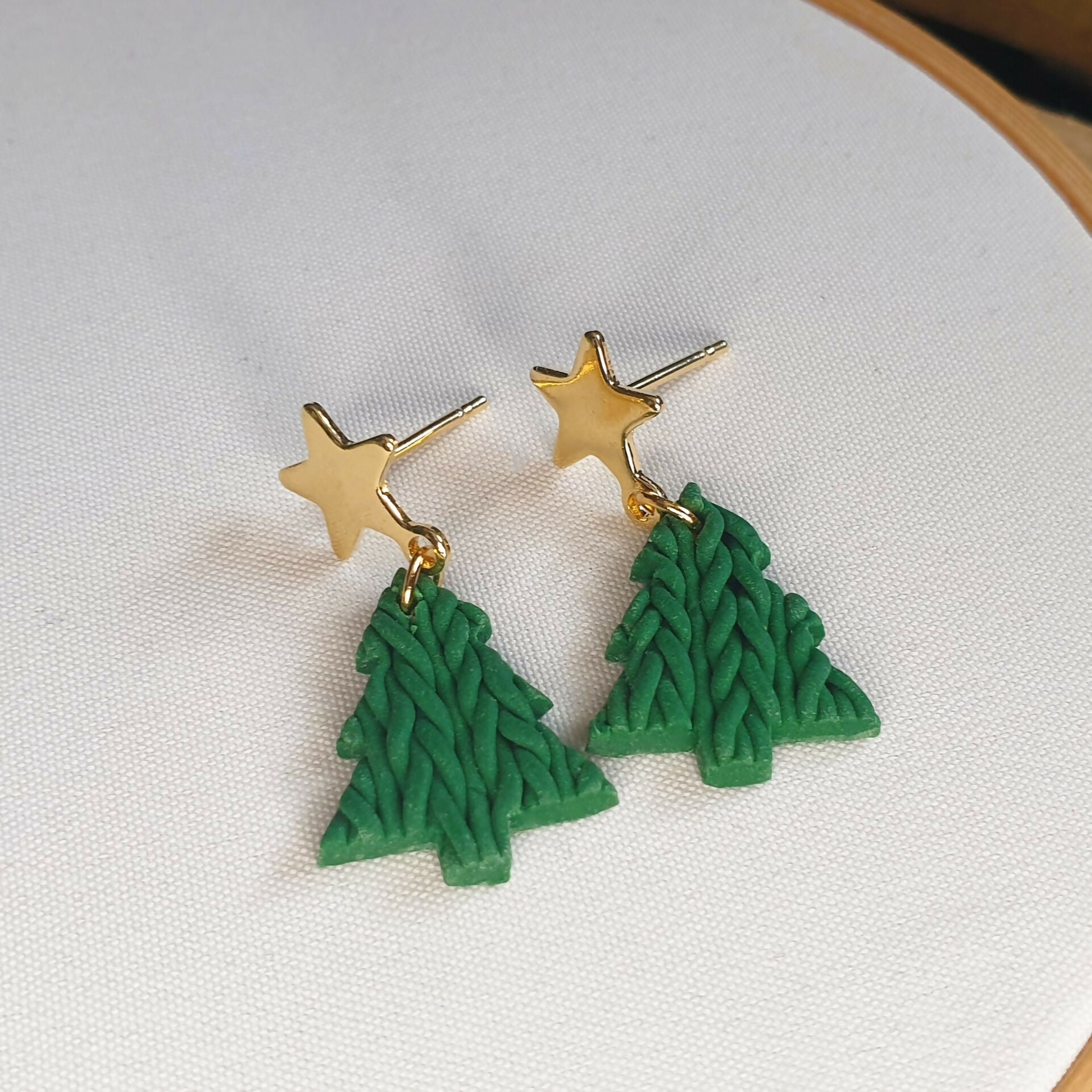 Christmas Tree Knit Earrings