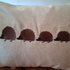 Hedgehog Family Natural Linen Look Bolster Cushion - Handmade and Embroidered