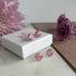 Round Pink Marble Pattern Studs