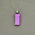Pink Crackle Dichroic Glass Necklace and Earrings Set - Sterling Silver, Handmade by Jade Tapson Glass