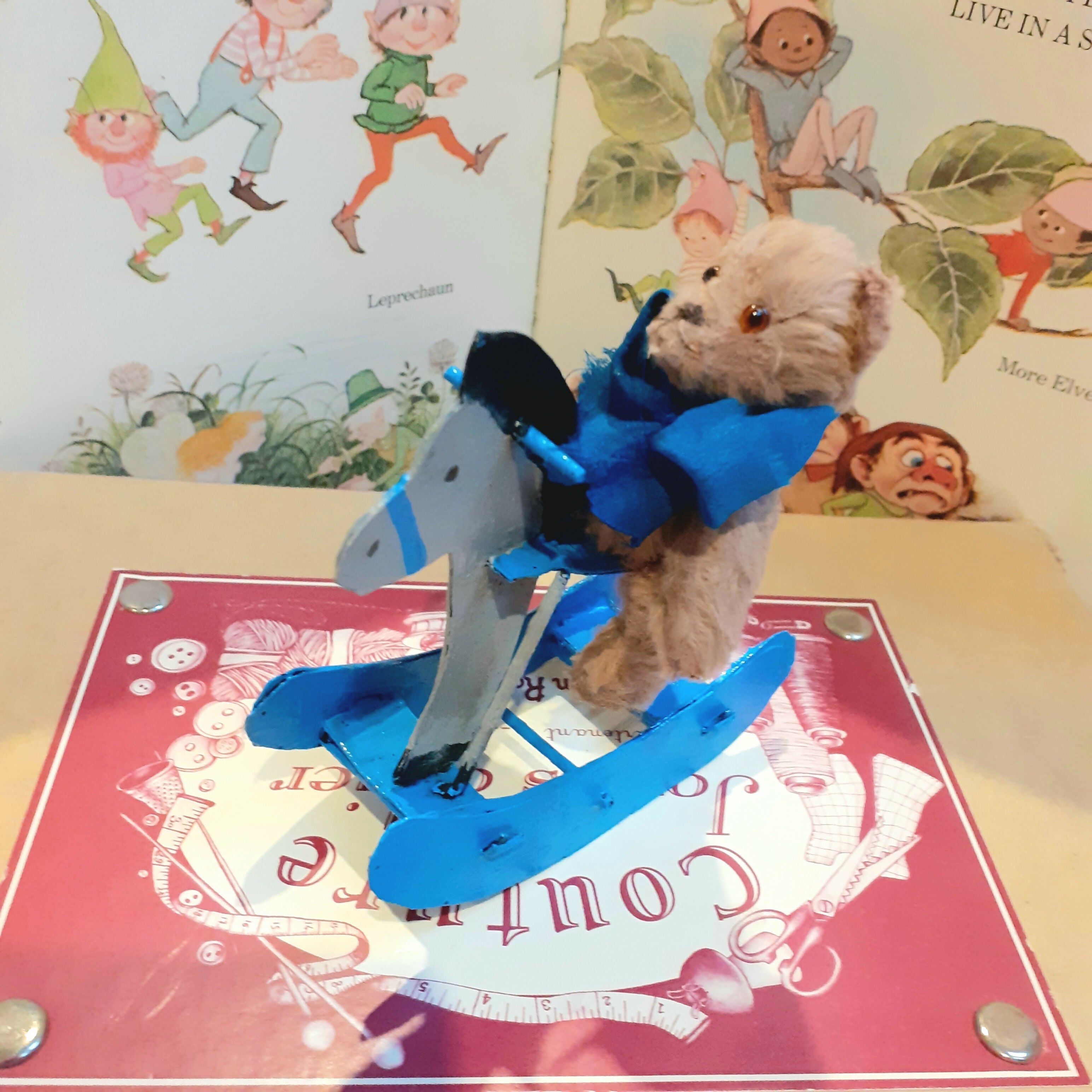 Miniature Teddy On Rocking Horse Ornament