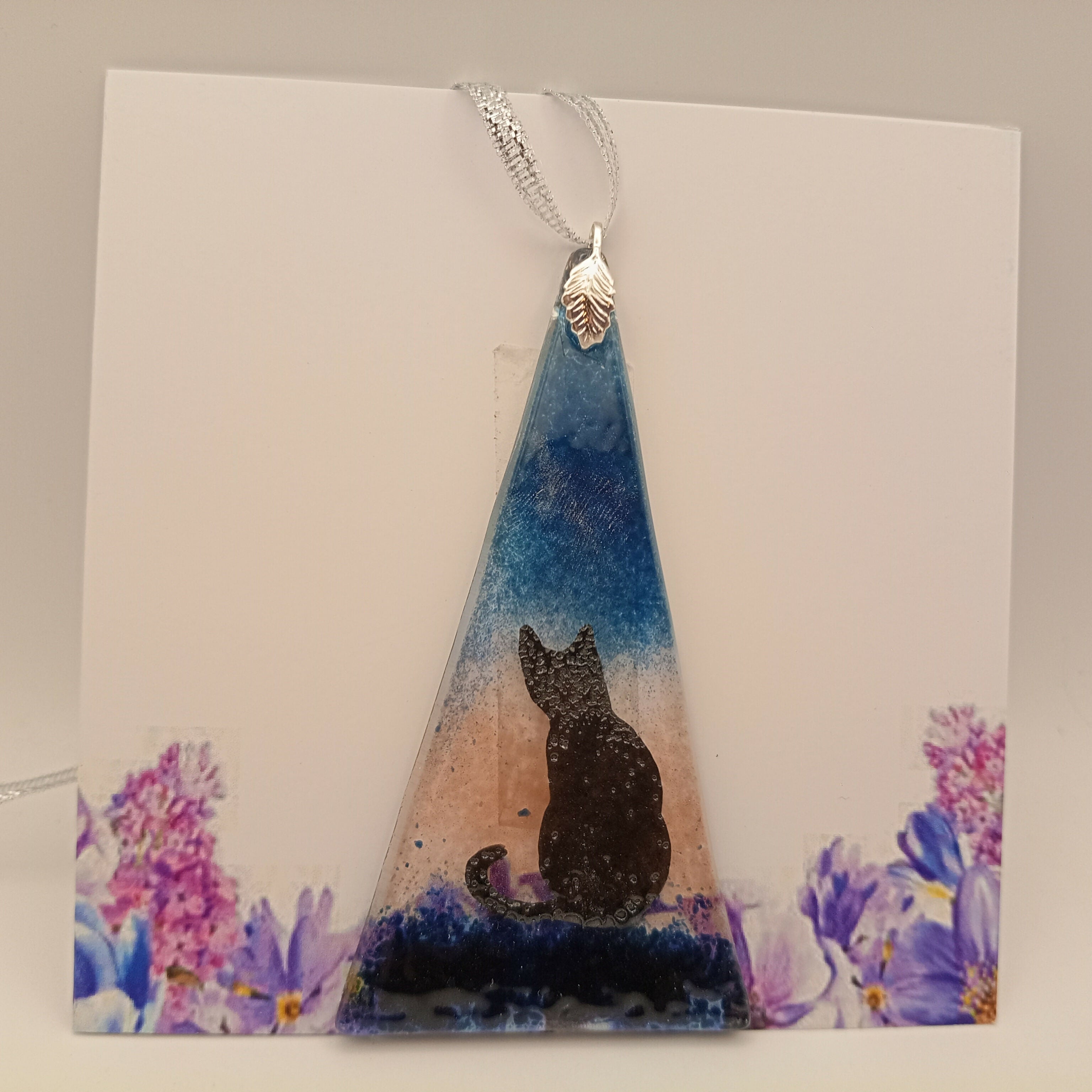 Fused Glass Cat Card