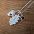 Handmade Large Oak Leaf & Acorn Necklace With Garnet