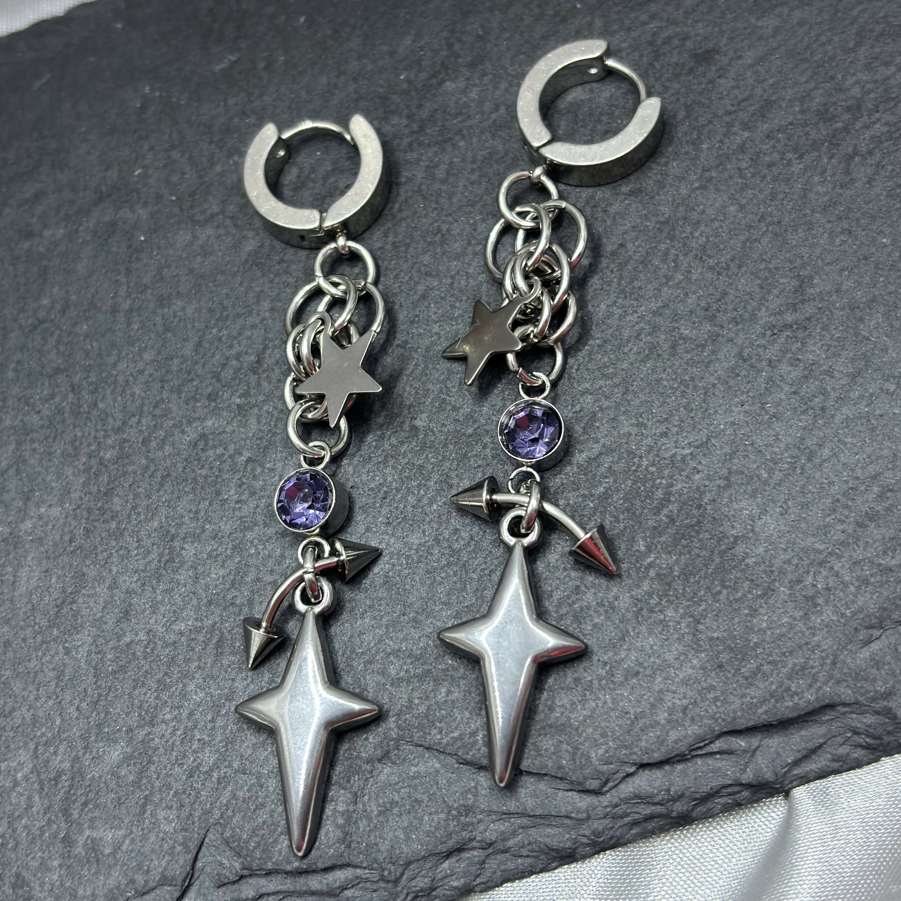 Purple Gem Sparkle Earrings