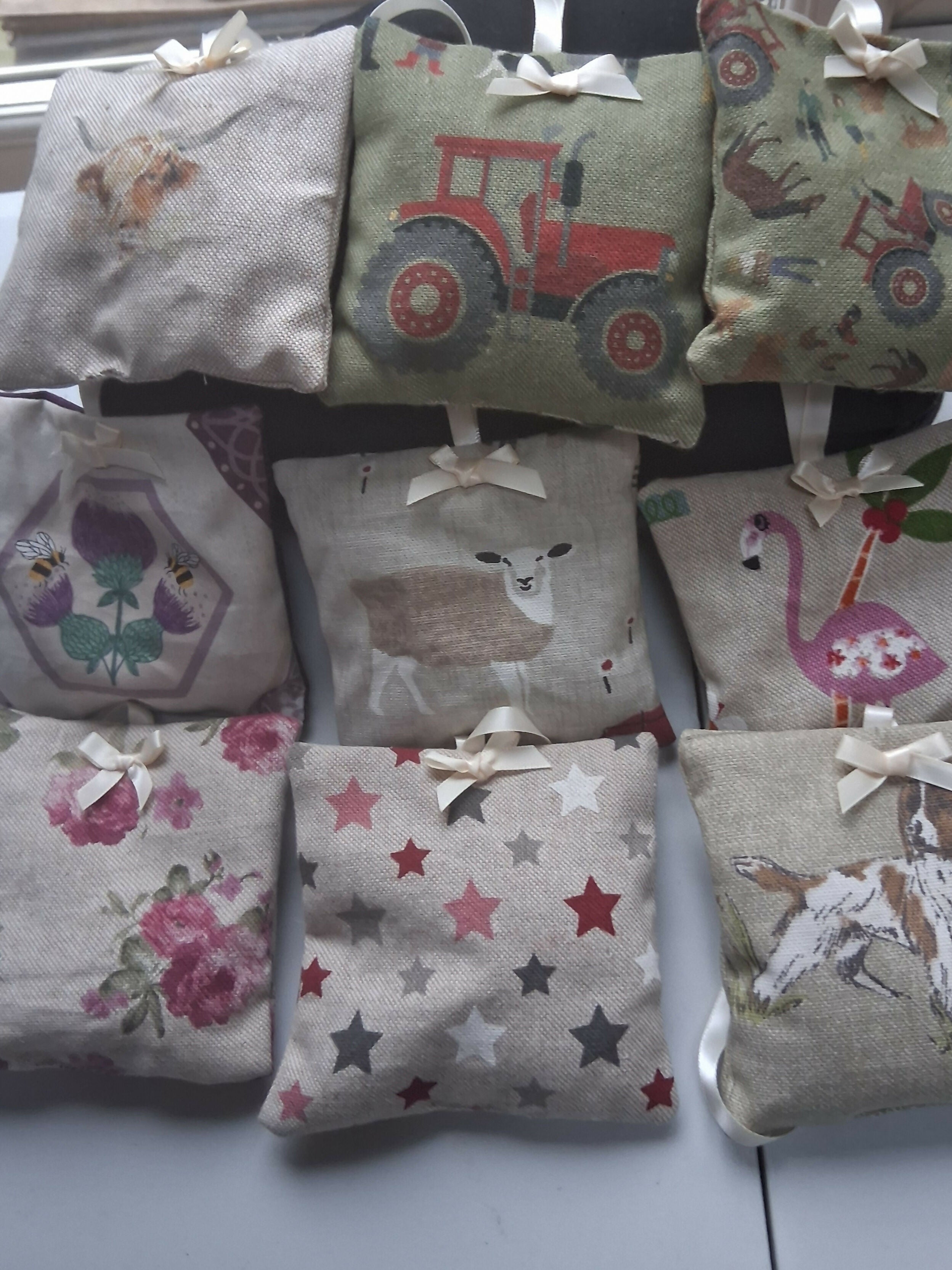 Handmade Cotton Rich Linen Lavender Sachet