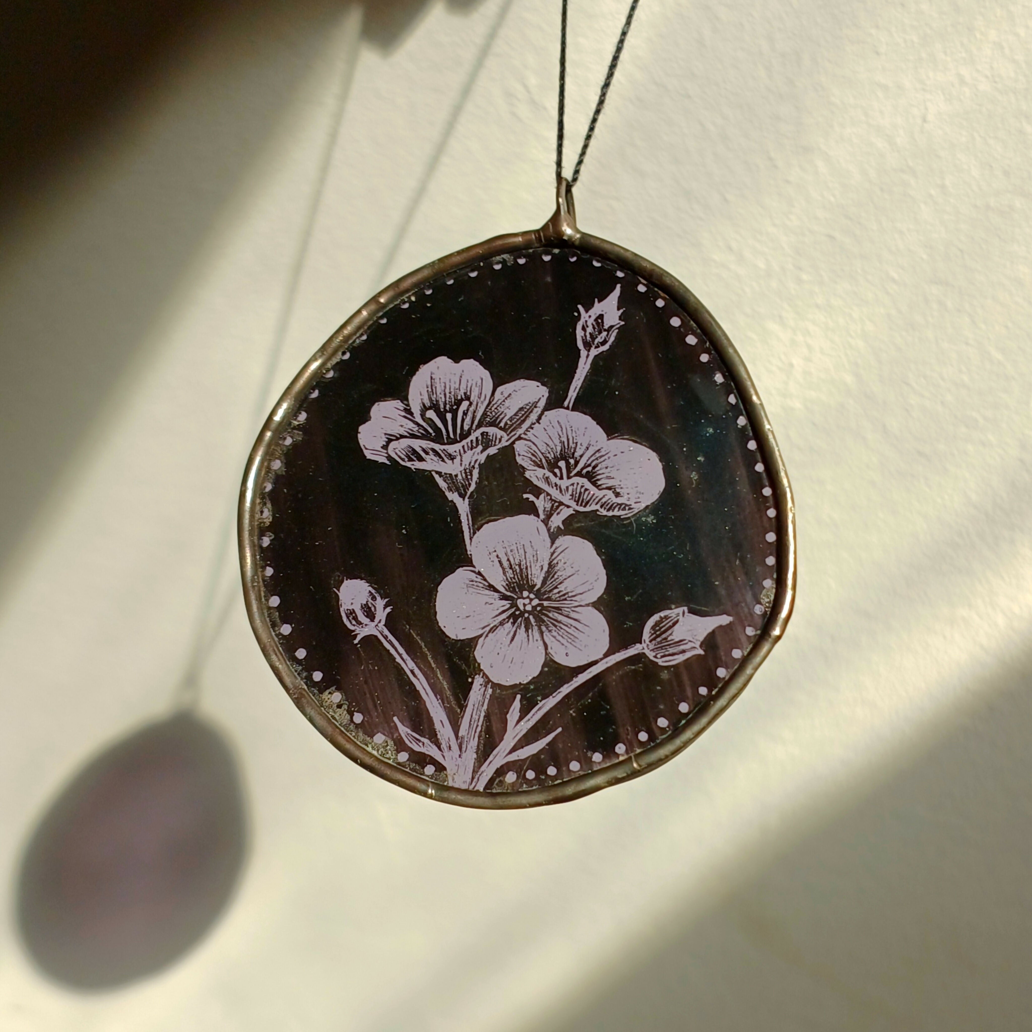 Stained Glass Flowers Window Hanging