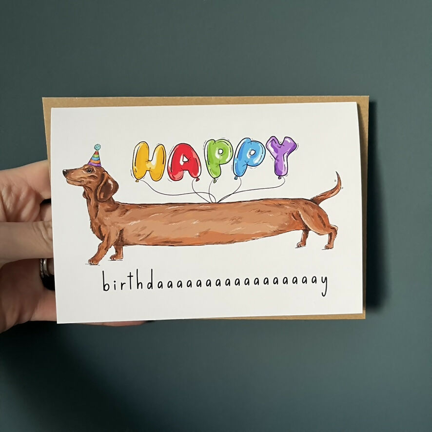 Sausage Dog Birthday Card