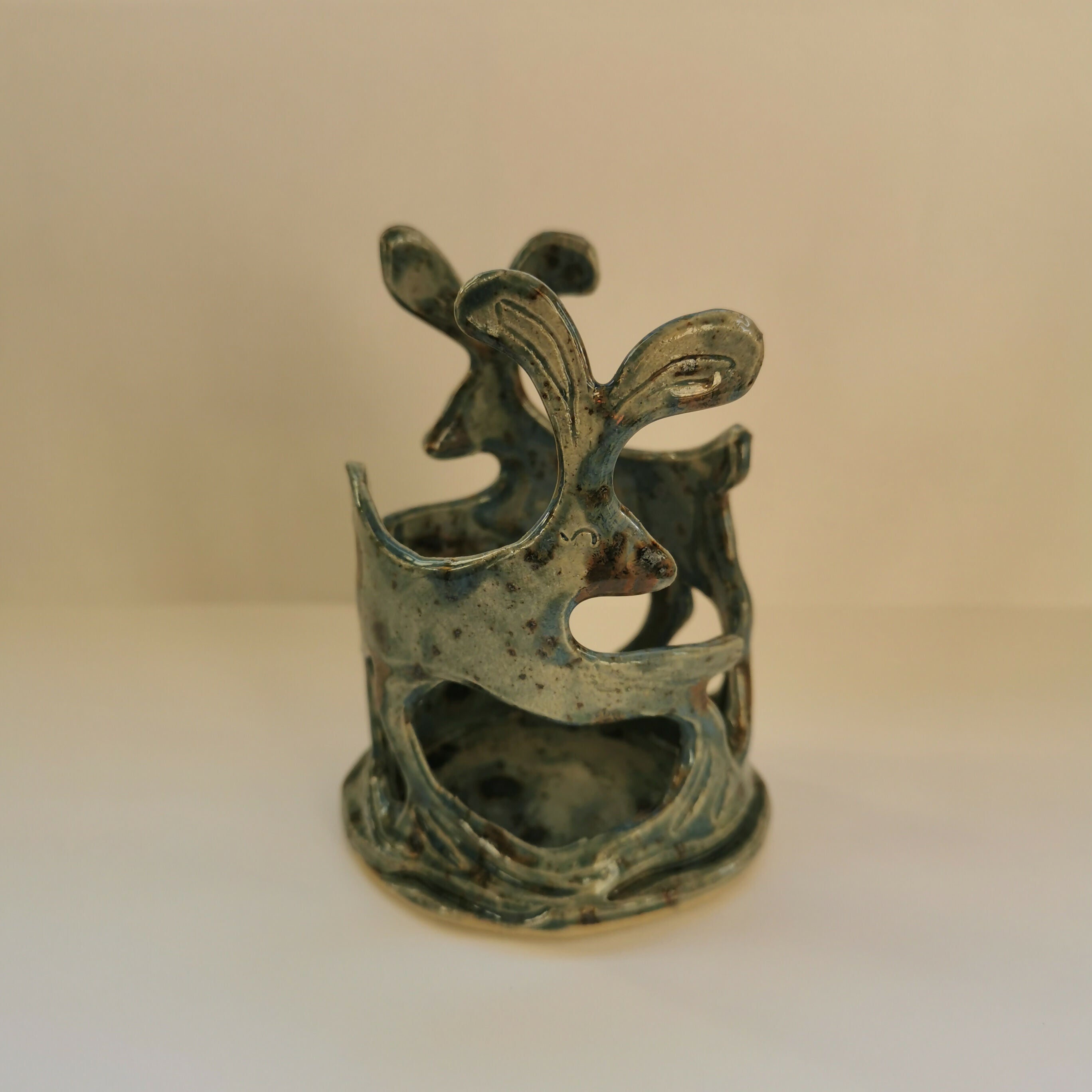 Leaping Hares Tealight Holder