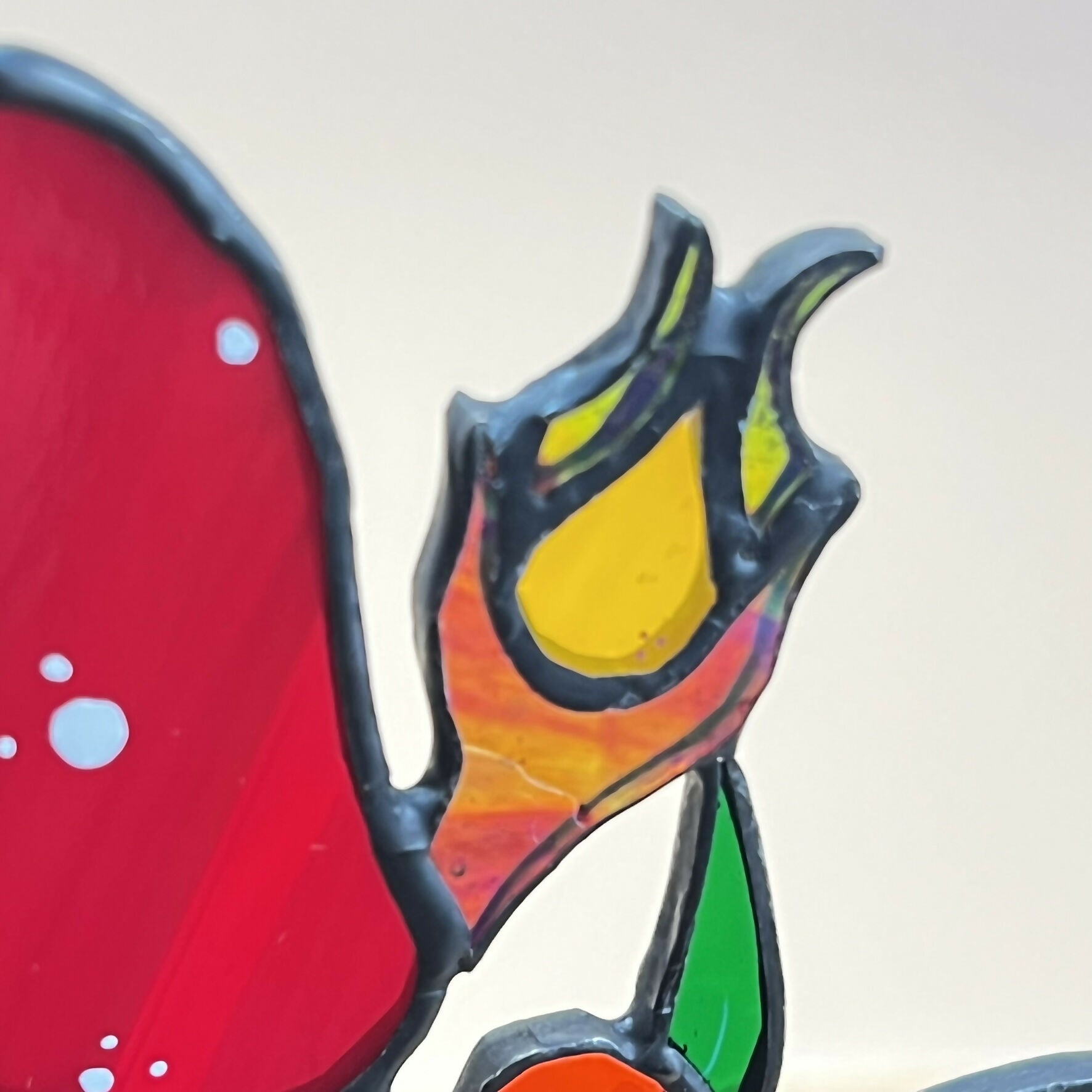 Stained Glass Toadstools on Agate Slice