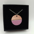 Pink Enamel Circle with Half Copper