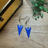 Lovely Gold Plated Blue Enamel Point Earrings
