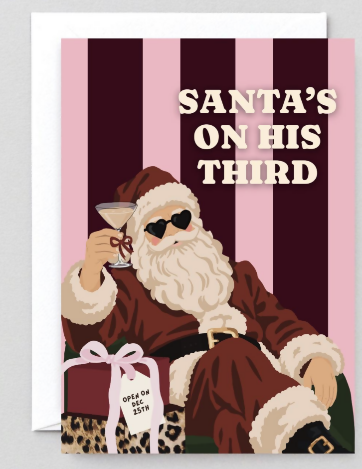 Boozy Santa Christmas Card