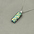 Yellow & Pink Bubble Dichroic Fused Glass Pendant with Silver Plated Chain - Handmade by Jade Tapson Glass.