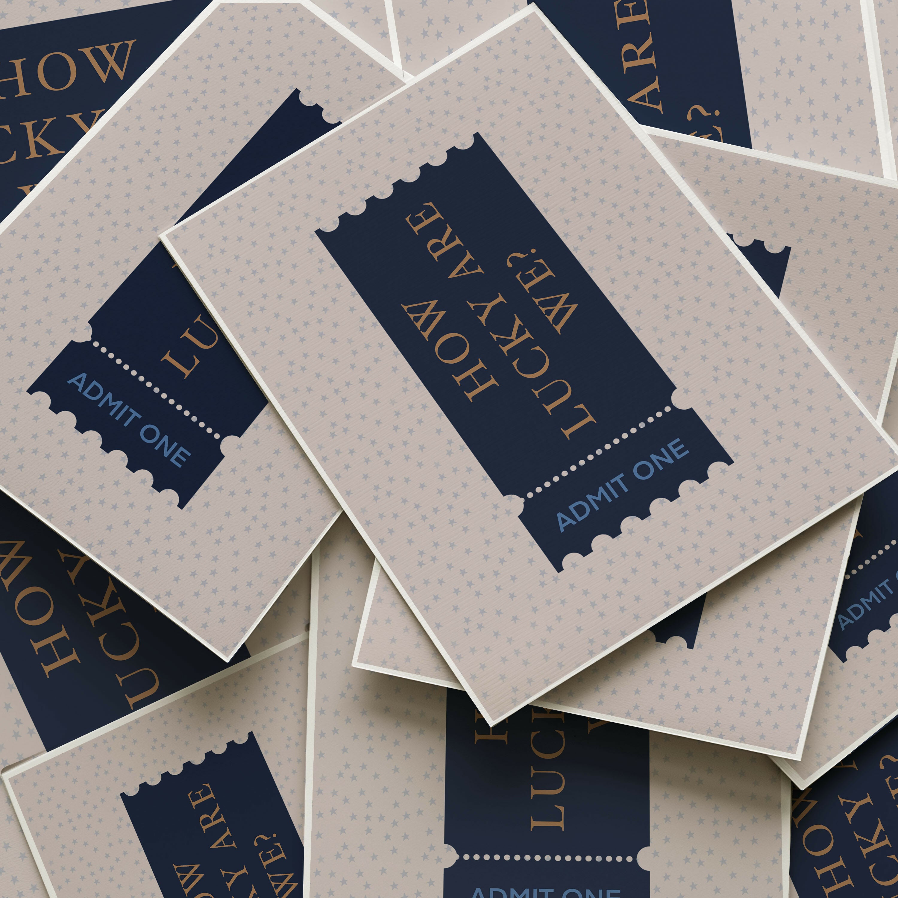 HOW LUCKY ARE WE? TICKET ART PRINT