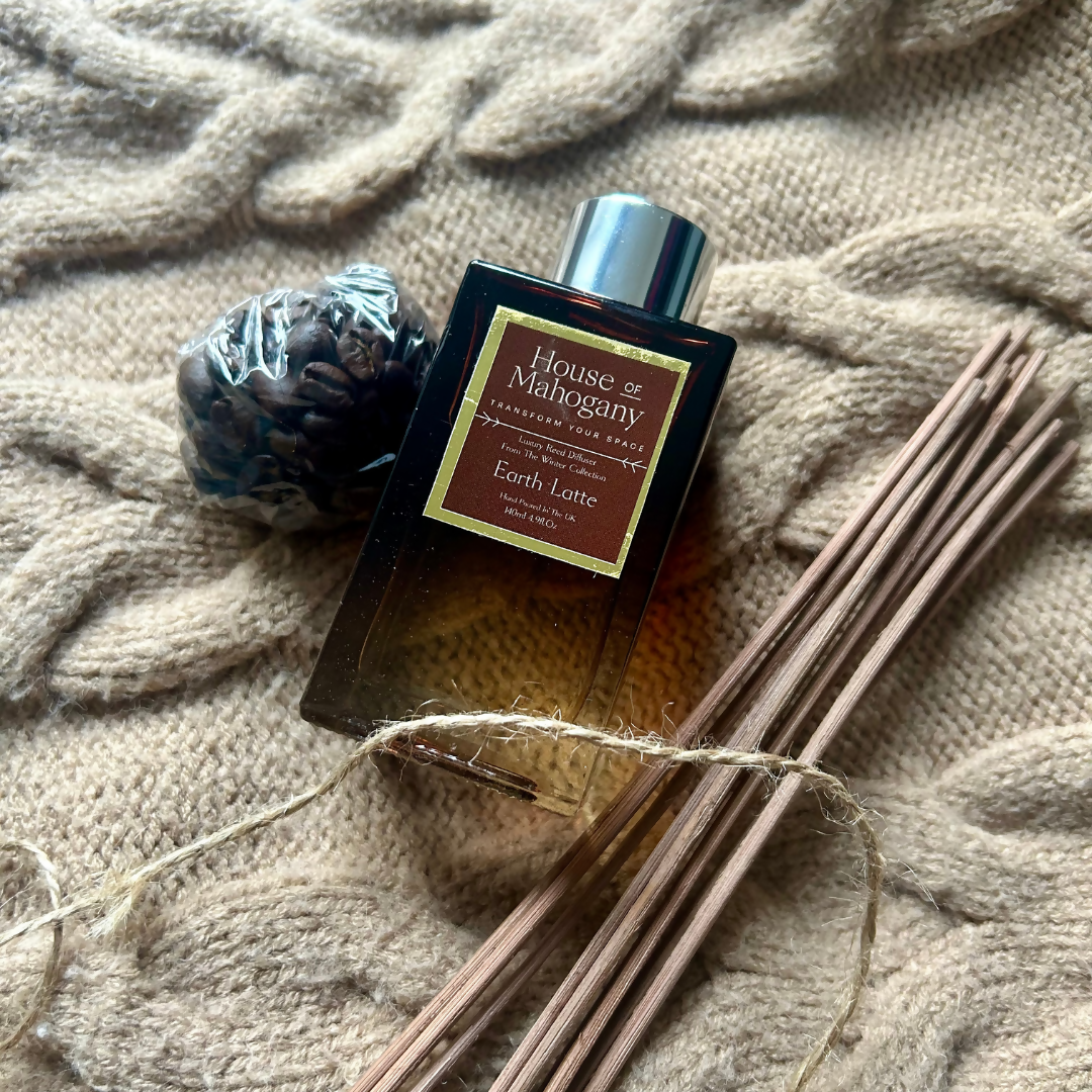Earth Latte Reed Diffuser & Black Fibre Sticks
