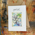Abstract Sparkle Flower Good Luck Card in Blue