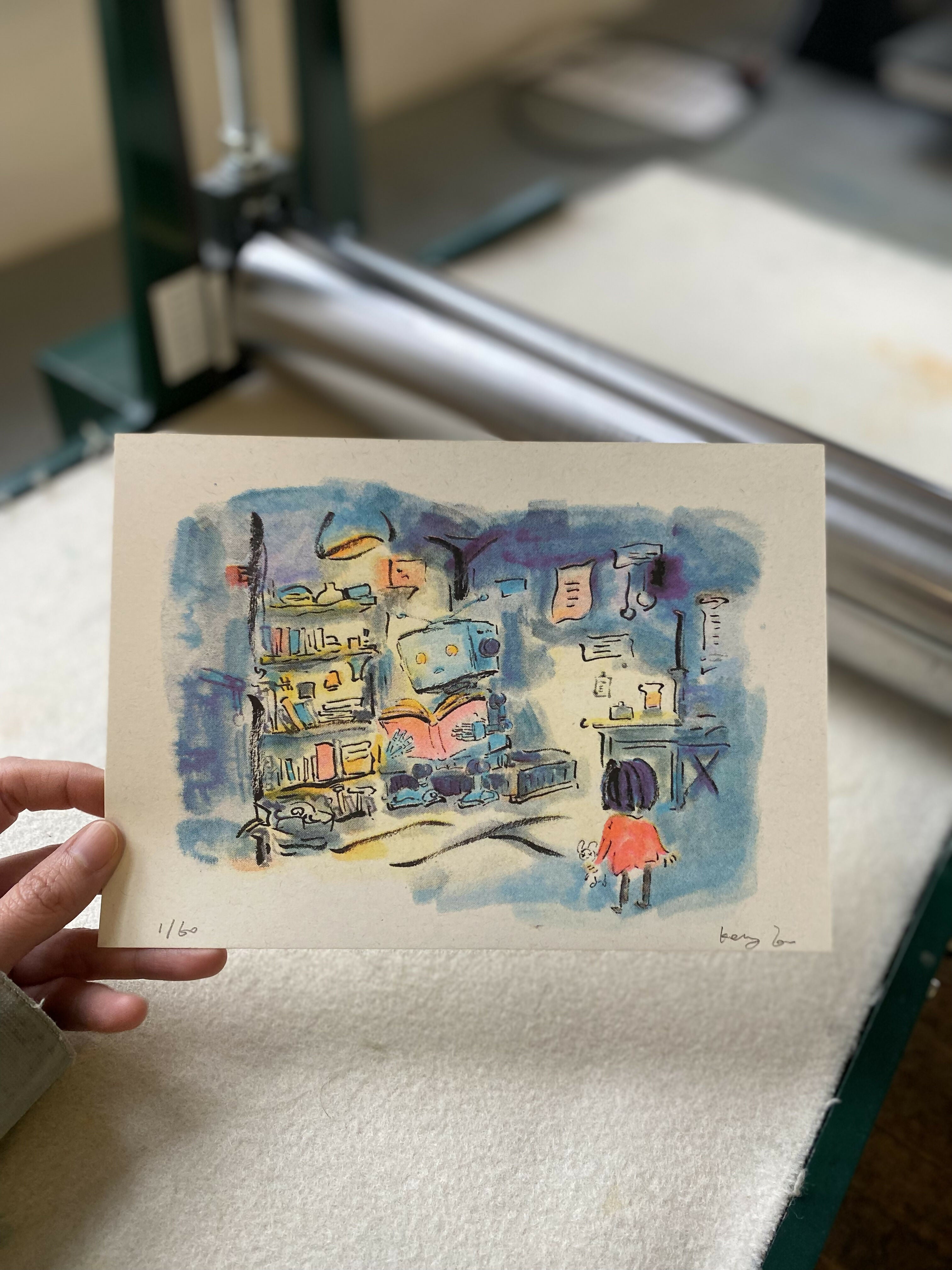 The Girl and the Robot Riso print