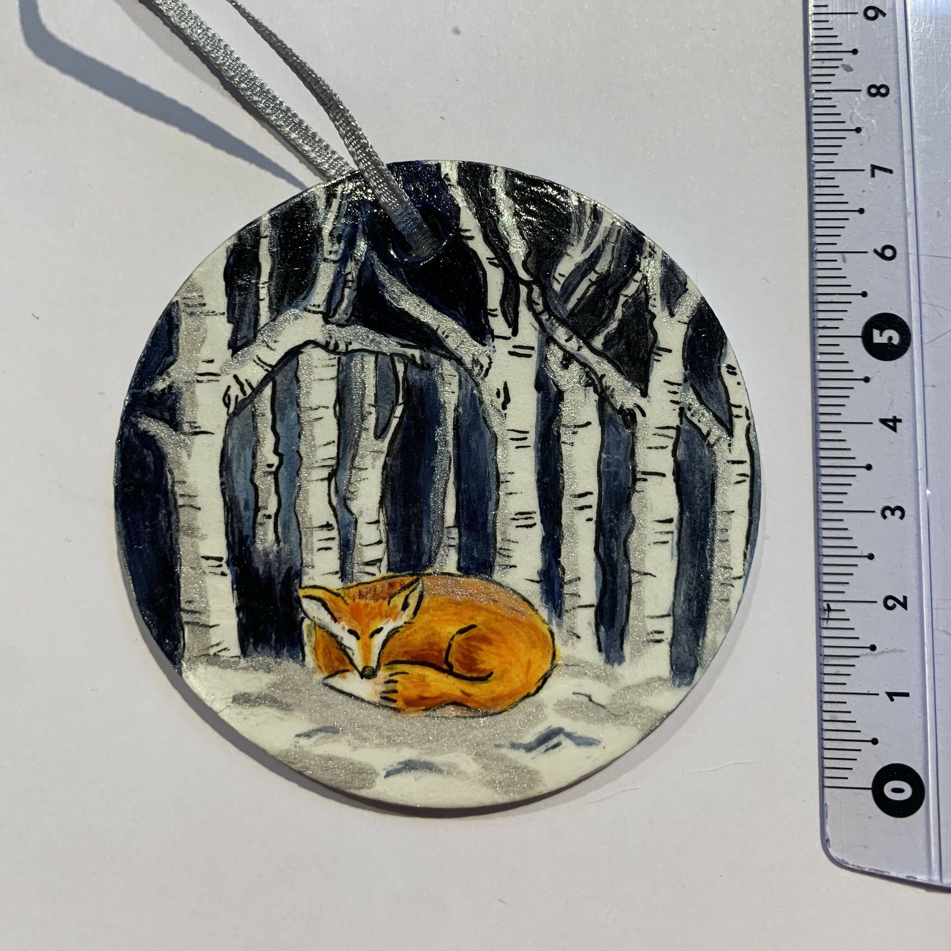 Painted Fox Tree Decoration