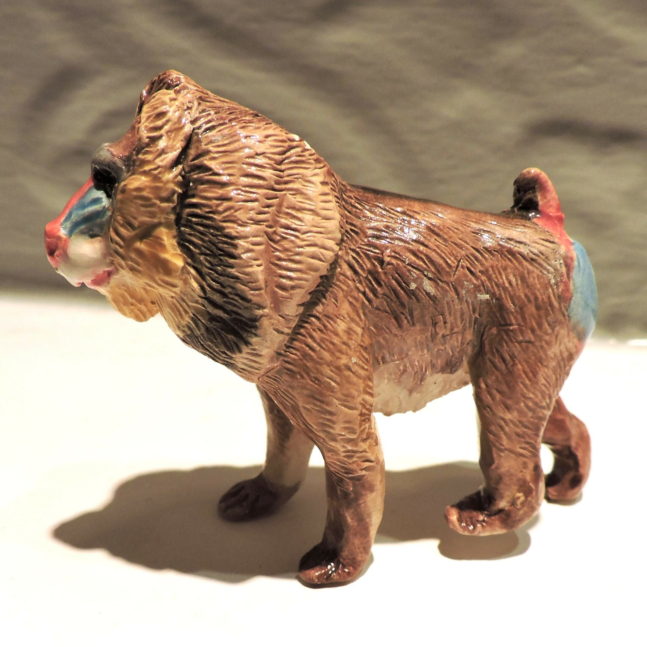 Ceramic Mandrill baboon sculpture