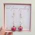 Dried Real Rose Freshwater Pearl Long Earrings Gold Plated