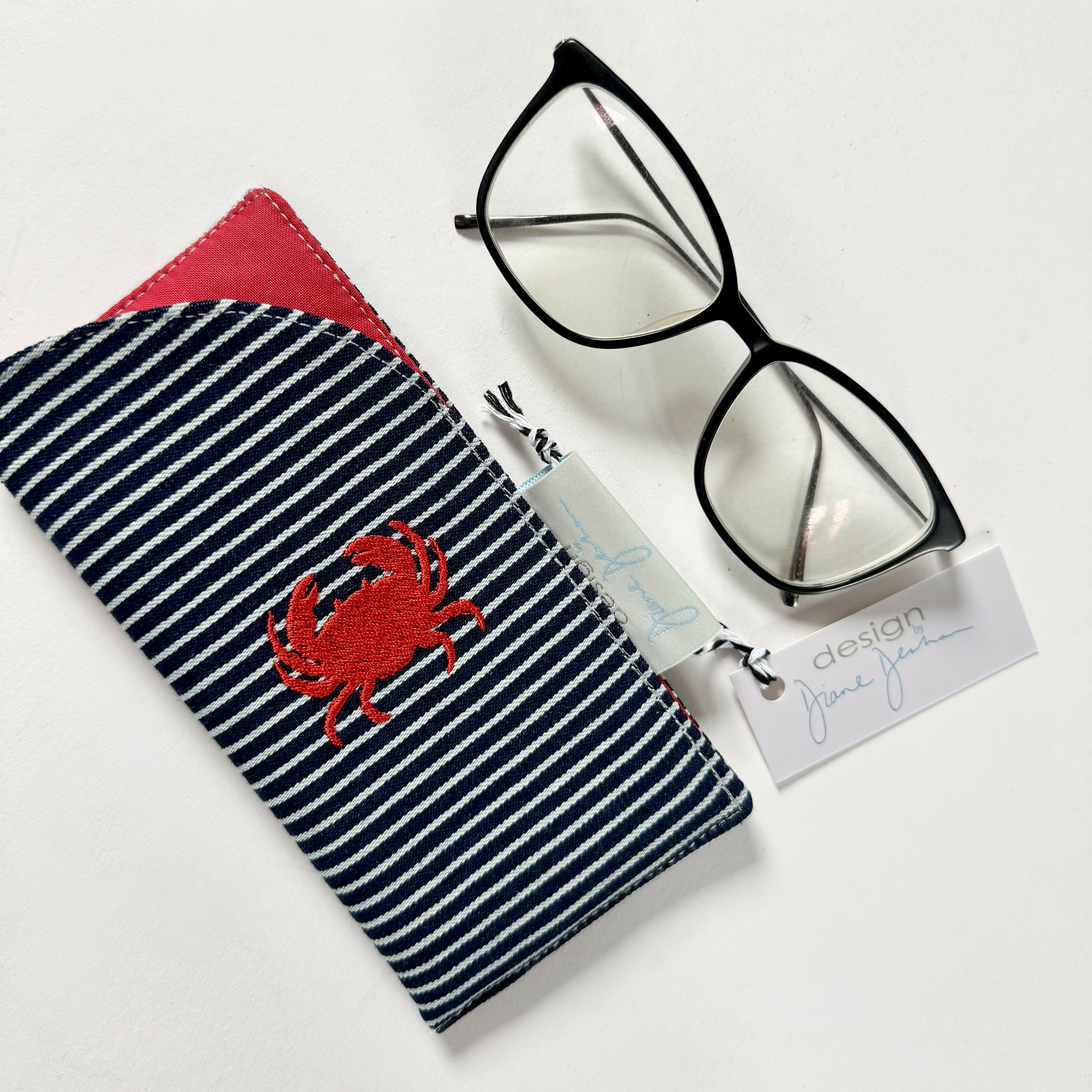 Embroidered Large Slip In Glasses Case
