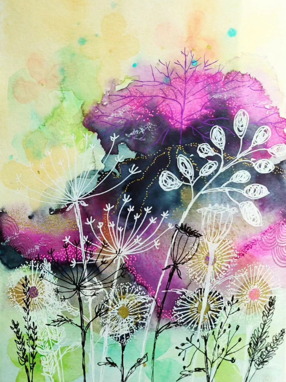 'Hedgerow Series III' Original Mixed Media Painting